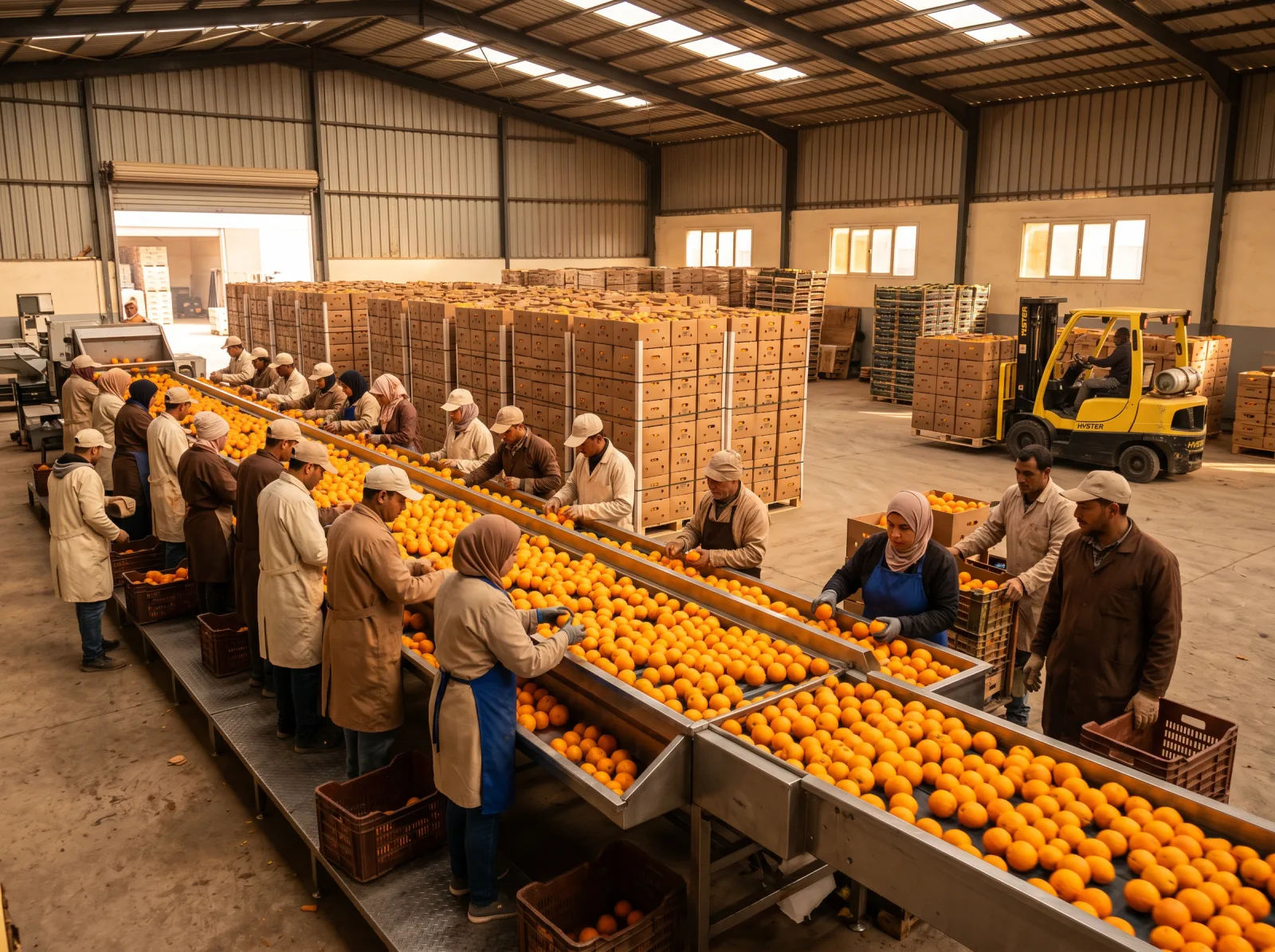 Egyptian produce export season February — Navel and Baladi oranges, lemons and mandarins, Nile Delta farms