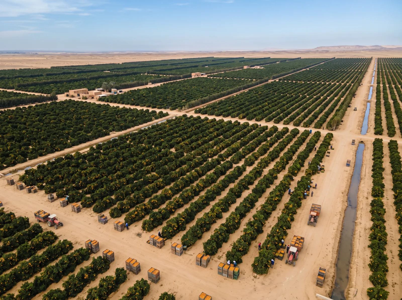 Egyptian produce export season January — Navel oranges, mandarins and pomegranates peak harvest, Nile Delta